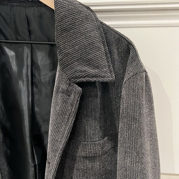 Men's Black Elephant Corduroy Feel Blazer Sport Coat 3 Button - Picture 2 of 11